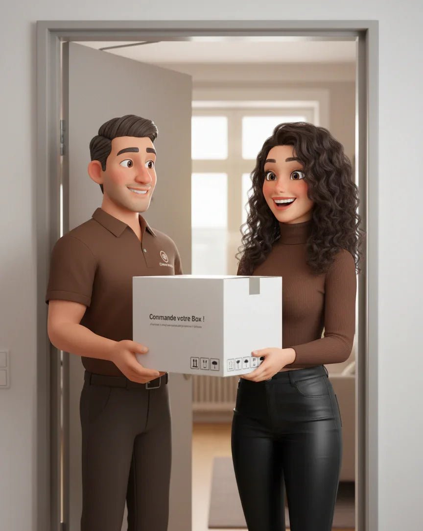 Livraison de la PulsedBox, box accessoires iPhone 6-en-1, à une femme à domicile