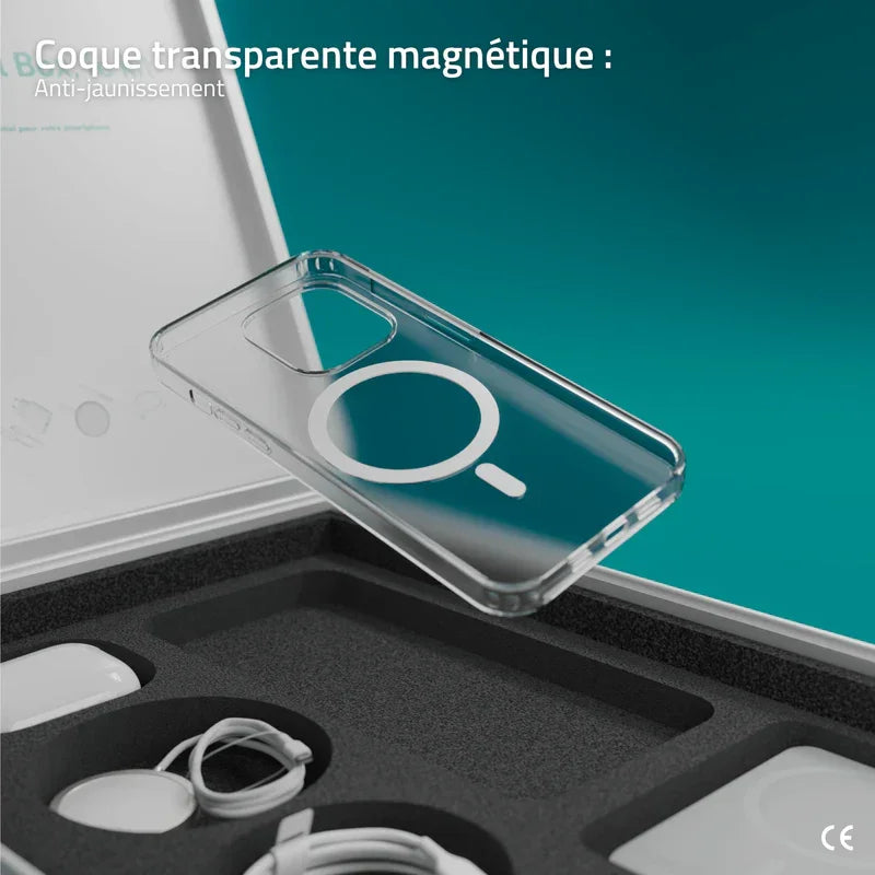 PulsedBox - Coque transparente magnétique anti-jaunissement dans box accessoires iPhone 6-en-1